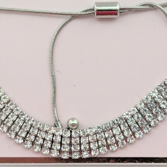 Adrianne Vittadini Runway/Sparkling Crystal-like stone pull clos Bracelet - Picture 2 of 3